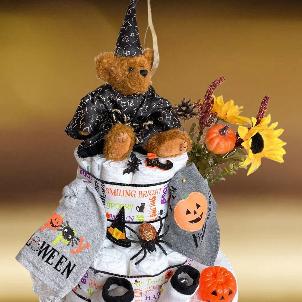Halloween Diaper Cake, Baby Shower Gift